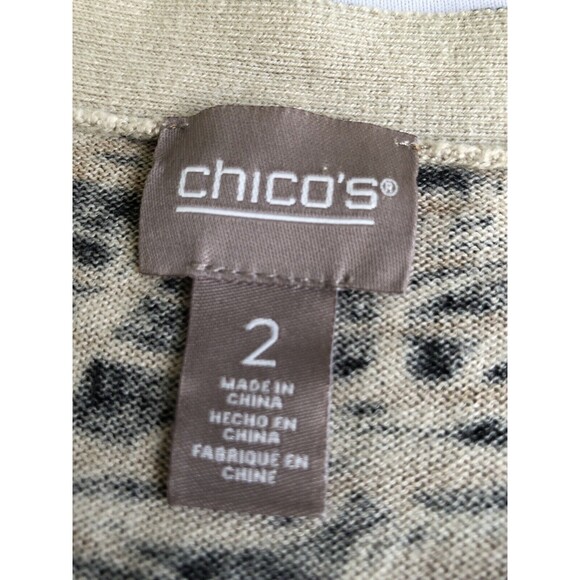 Chicos Travelers Tunic Top Slinky Knit Women’s Size L or 2 Brown Printed - Picture 8 of 11